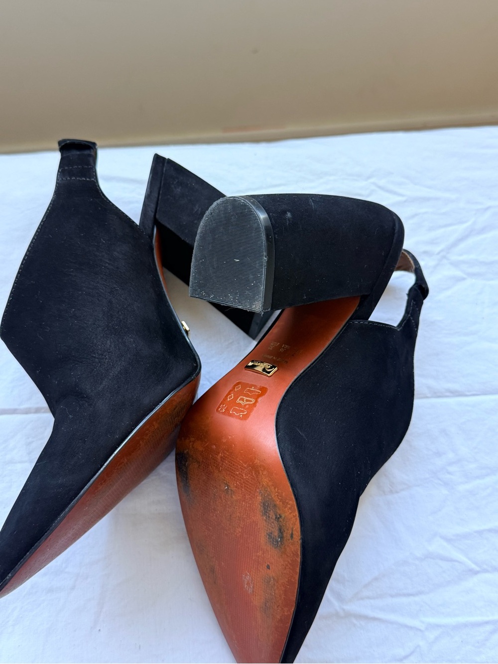 L'INTERVALLE Black Pointed Toe Slingback Heels - Picture 8 of 8